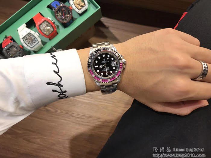ROLEX勞力士 水鬼系列 全自動機械機芯 鍍膜玻璃 三珠鋼帶保險扣 男士腕表  wssb4691